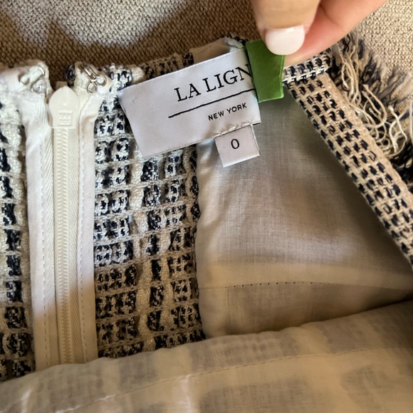 La Ligne “Jordan Dress” size 0, blue and white stripes with fringe! - Picture 11 of 11